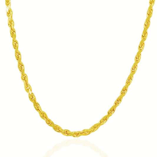 5.0mm 10k yellow gold solid diamond-cut rope chain necklace by Bids.com on Tampa Home & Garden Store