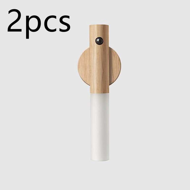 PIR Motion Sensor Night Light Magnetic Wooden LED Wall Lamp Rechargeable UpTrend Deals 2pcs on Tampa Home & Garden Store