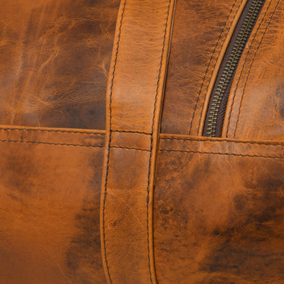 Leather Gym Travel Bag, Round - Tampa Home & Garden Store