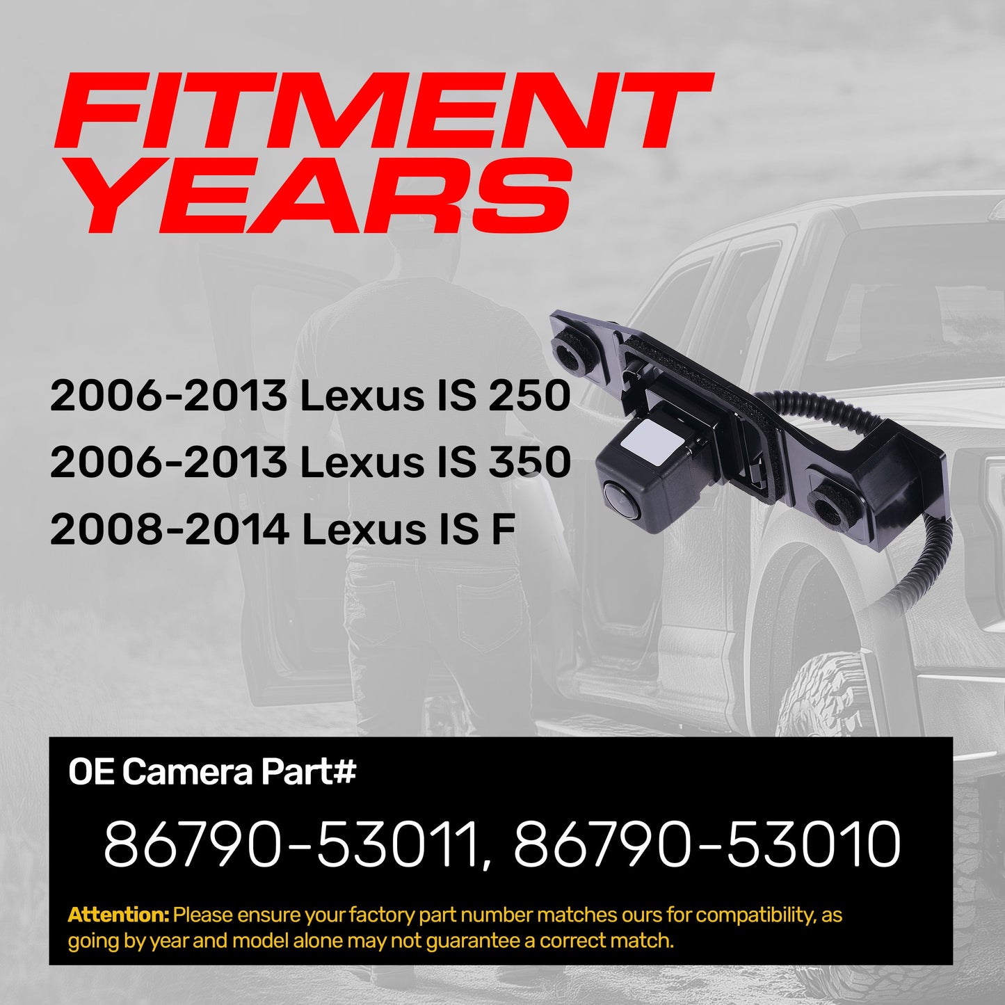 Master Tailgaters OEM backup camera for Lexus IS 250/350 and IS F PN 86790-53011/86790-53010 on Tampa Home & Garden Store