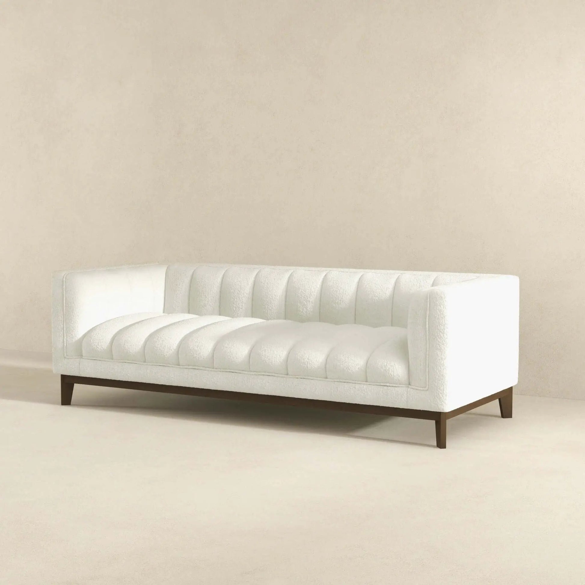 Melissa Mid Century Modern Sofa, tufted sofa by Unique Piece Furniture with dark legs on Tampa Home & Garden Store
