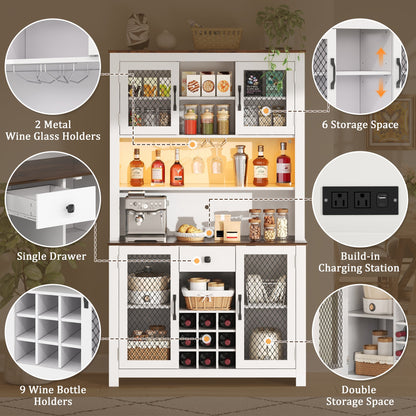 Tall Farmhouse Kitchen Pantry Storage Cabinet