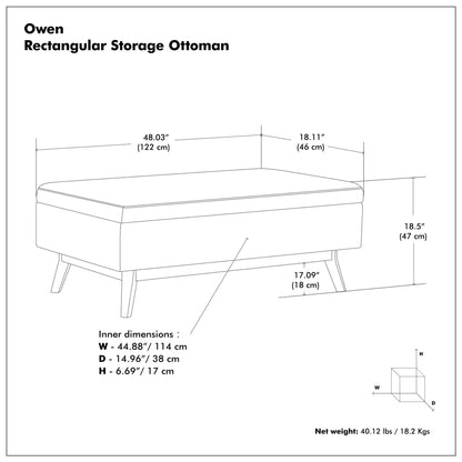 Owen Upholstered Rectangular Storage Ottoman blueprint by Unique Piece Furniture on Tampa Home & Garden Store
