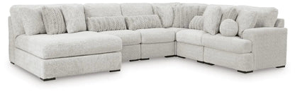 Cuddle Plush Stationary Sectional sofa in light cream boucle with plush cushions on Tampa Home & Garden Store
