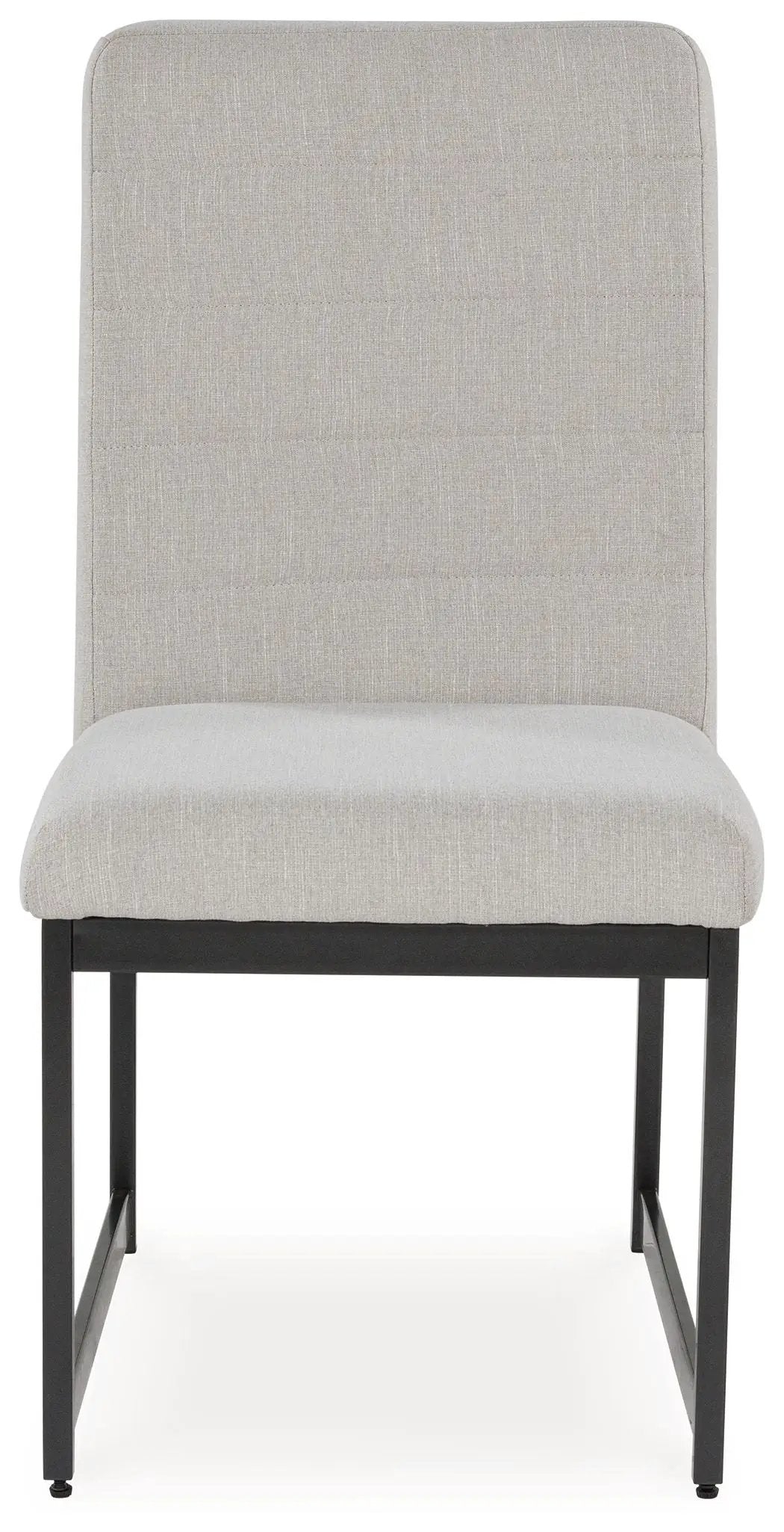 Tomtyn dining upholstered side chair set of 2 in light brown fabric with black metal legs on Tampa Home & Garden Store