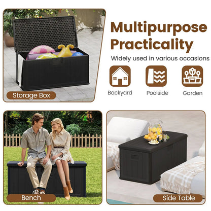 100 Gallon Large Deck Box With Lockable Lid