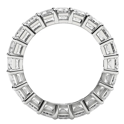 Emerald-cut lab-grown diamond eternity ring in 14k white gold, 7 cttw on Tampa Home & Garden Store