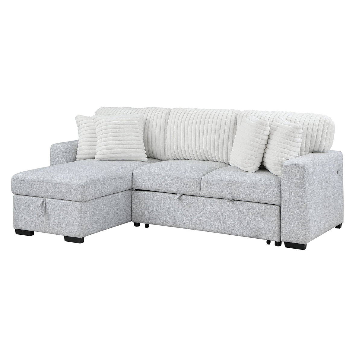 Reversible Pull Out Bed and a Gray Couch