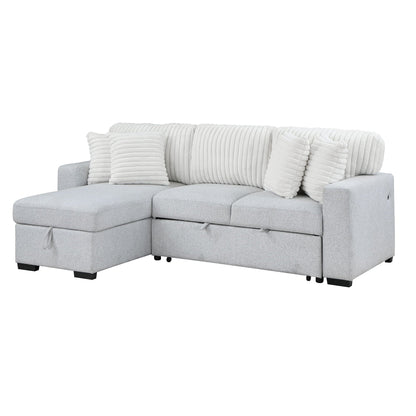 Reversible Pull Out Bed and a Gray Couch