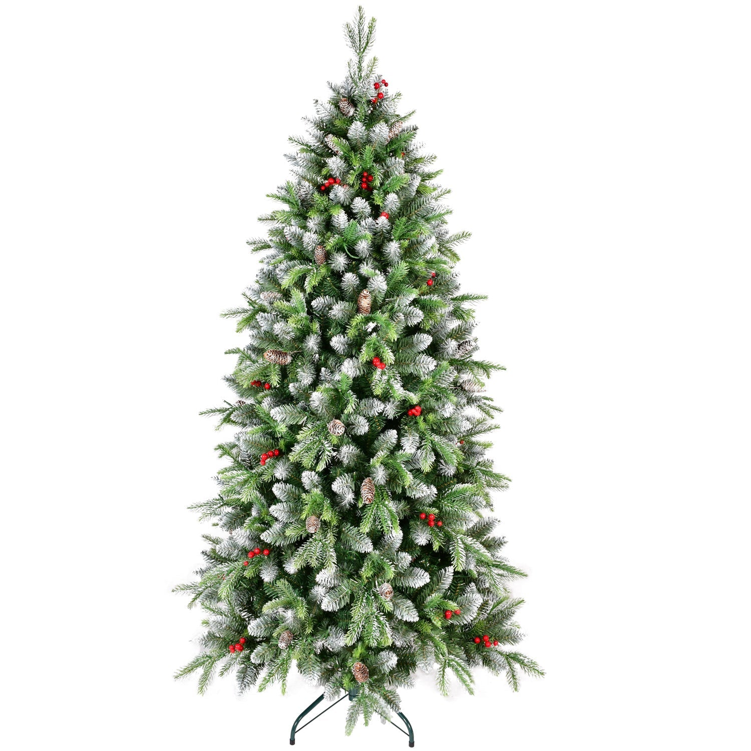 6ft Pre-Lit Artificial Christmas Tree with 380 warm white LEDs, branches and pinecones on Tampa Home & Garden Store