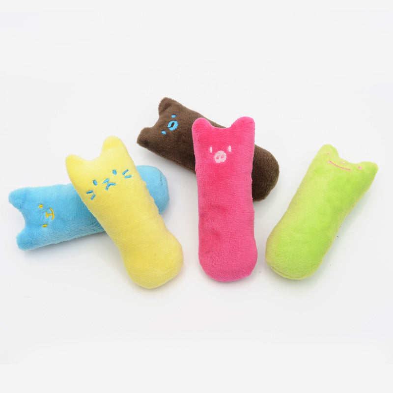Plush bone catnip toys, 5-color set with embroidered faces from Sell My Stuff Plush Toys on Tampa Home & Garden Store