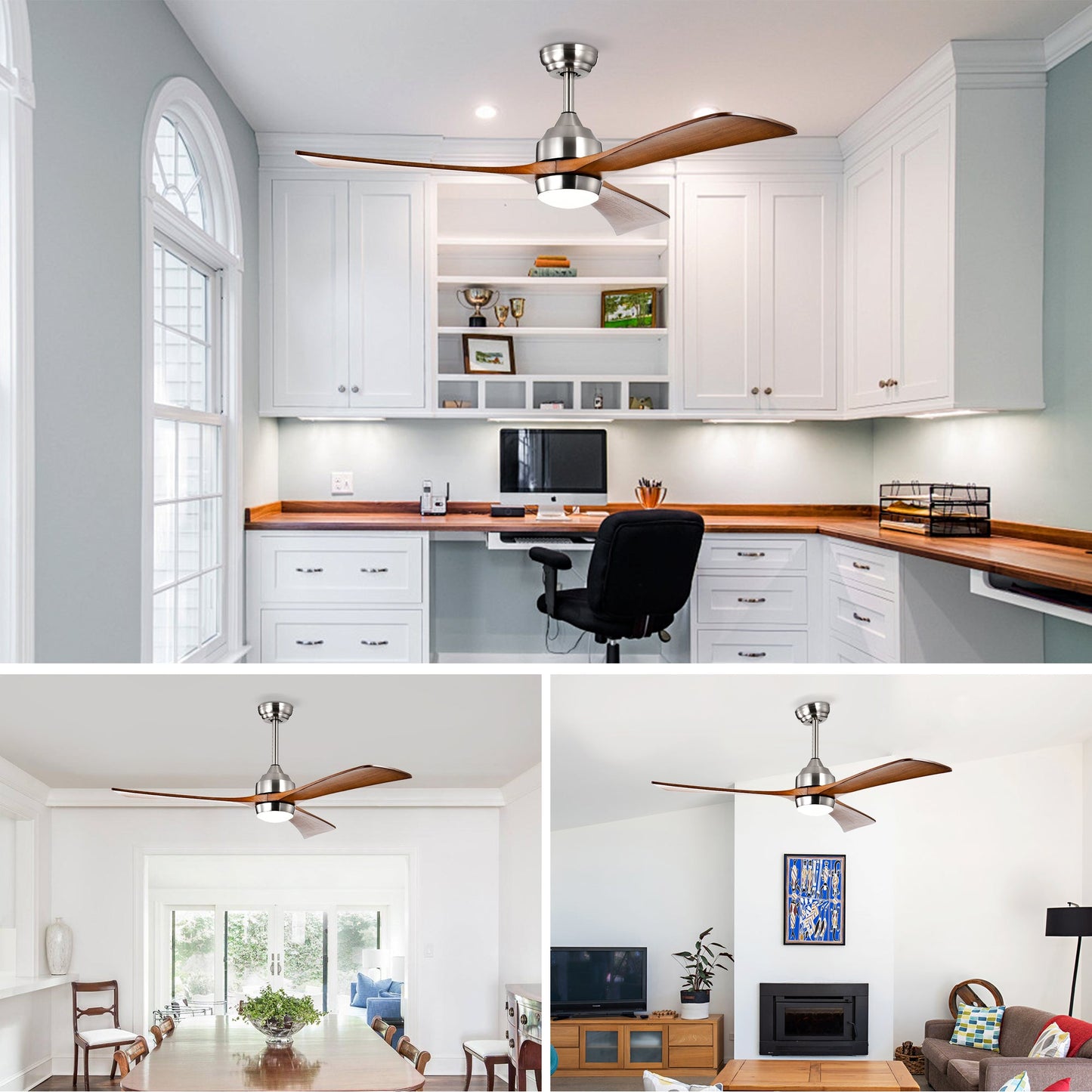 52-inch solid wood blades ceiling fan with lights and remote, HouseOfZazla on Tampa Home & Garden Store