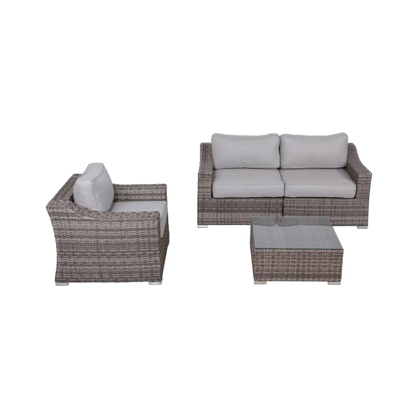 Outdoor Wicker Conversation Set With Cushions