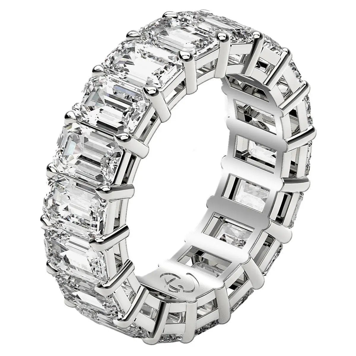 Emerald-cut lab grown diamond eternity ring in 14k white gold 8 cttw FG/VS2 Bids.com on Tampa Home & Garden Store