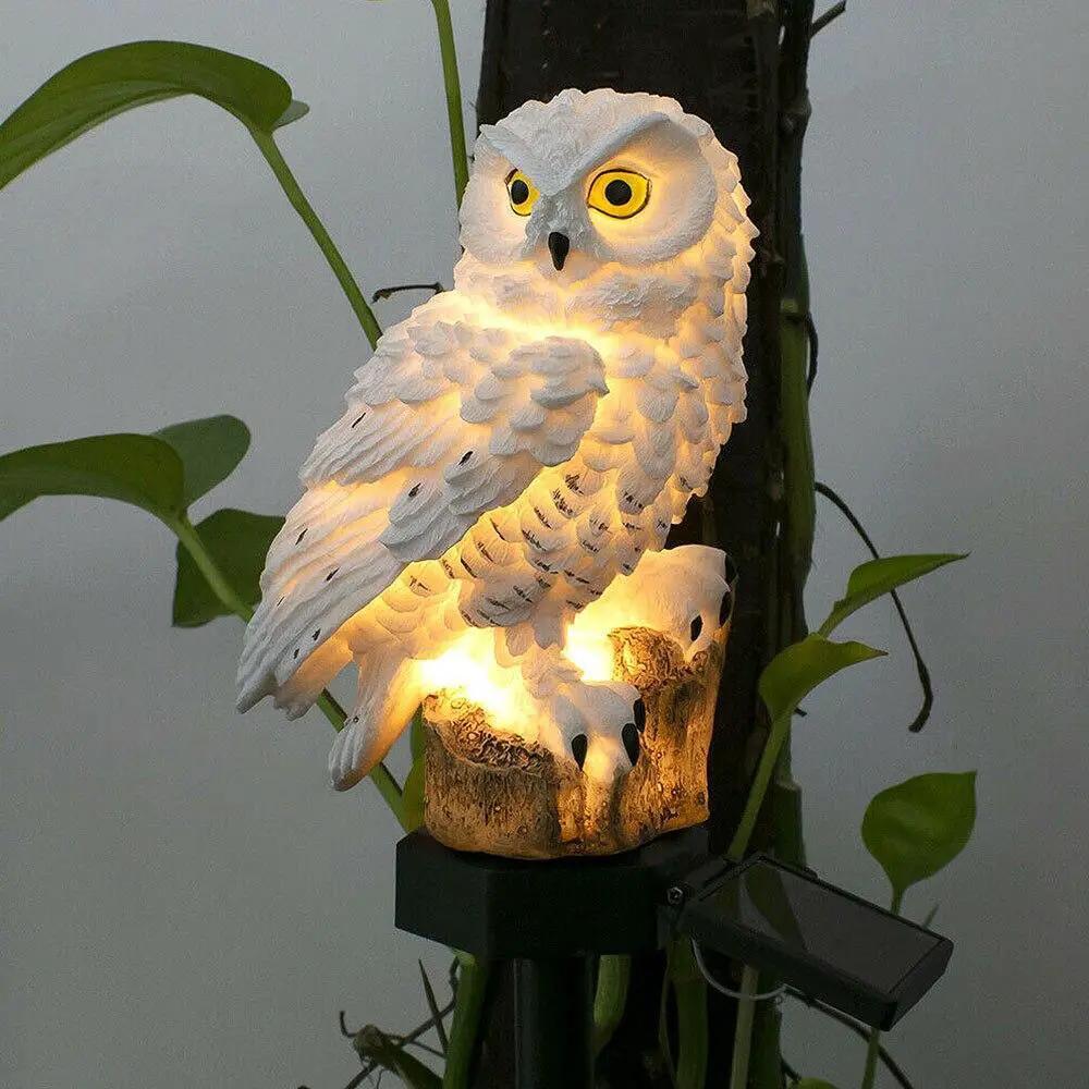Solar Owl Garden Light With Stand and Solar Base