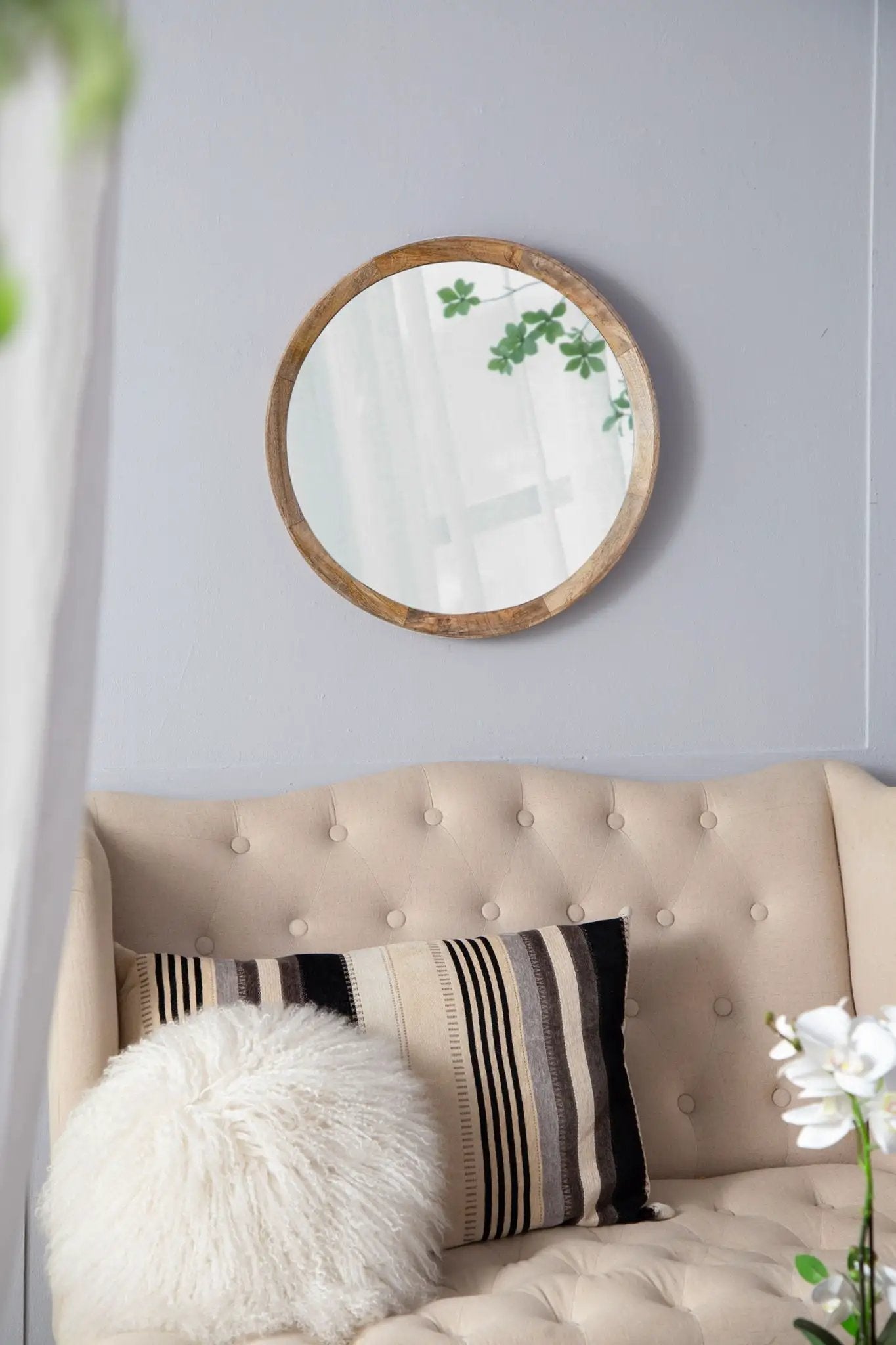 Transitional Decor Mirror with Frame for Bathroom
