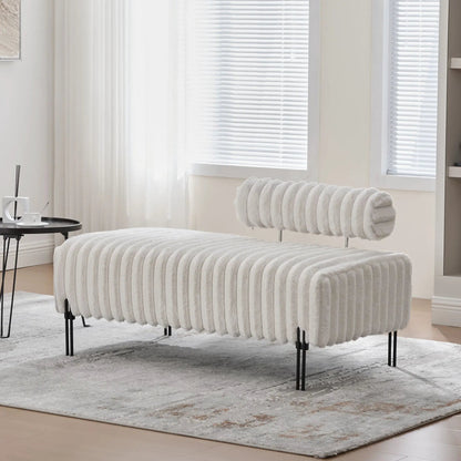 Mini Loveseat With Adjustable Backrest and Fur