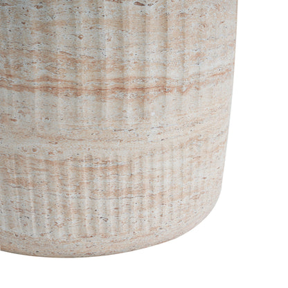 Side table beige travertine concrete by HouseOfZazla for outdoor furniture on Tampa Home & Garden Store