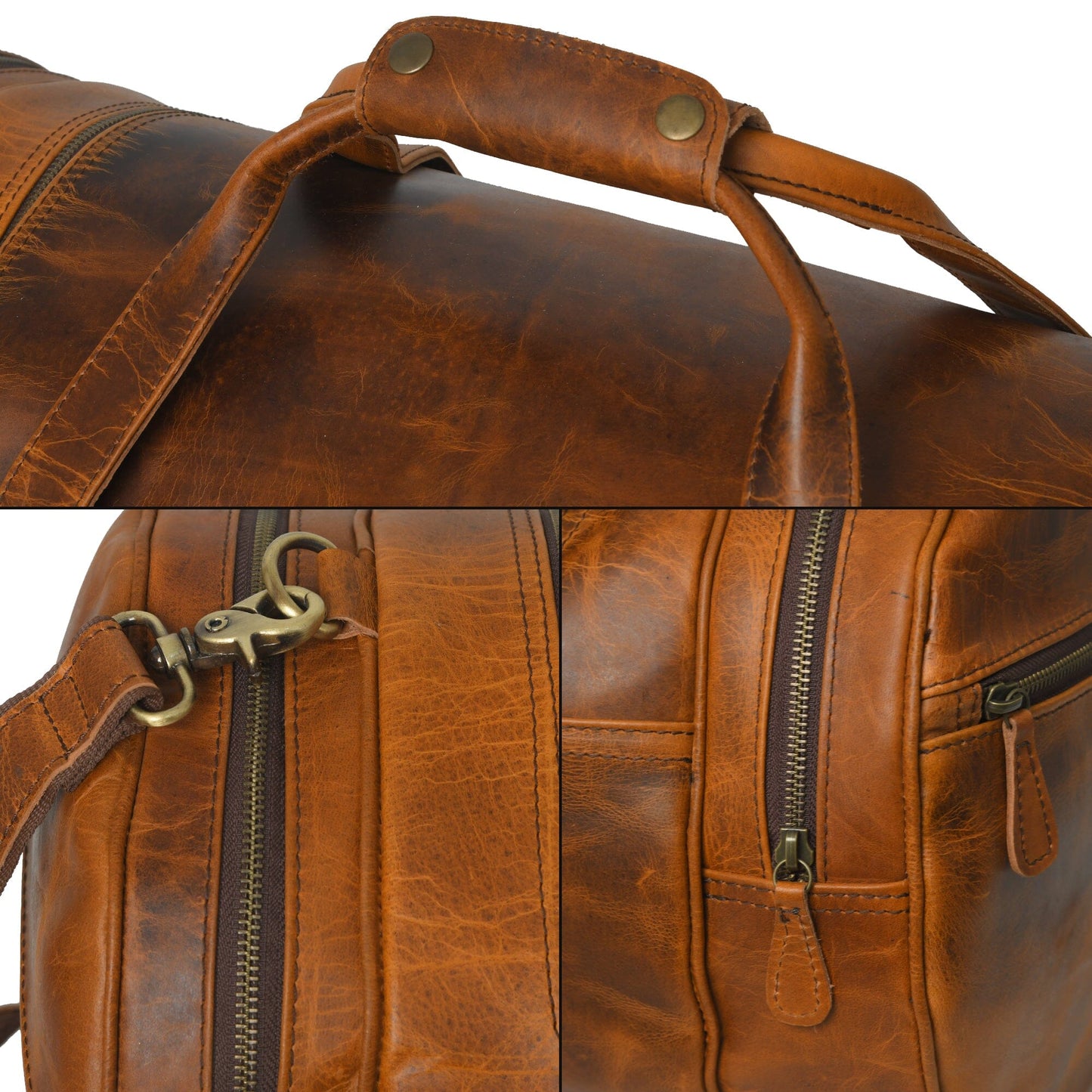 Leather Gym Travel Bag, Round - Tampa Home & Garden Store