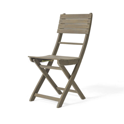 Outdoor Foldable Wood Dining Chair Set of Two