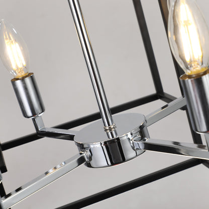 18' Modern 8-Light Black & Chrome Pendant Chandelier by HouseOfZazla with Edison bulbs on Tampa Home & Garden Store
