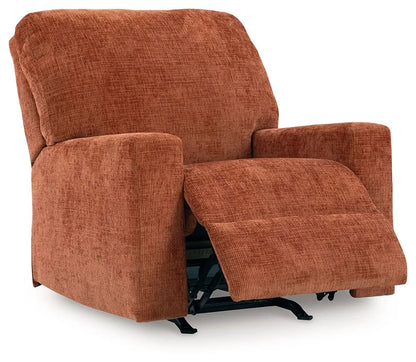 Aviemore Rocker Recliner in rust-orange upholstery by Unique Piece Furniture on Tampa Home & Garden Store