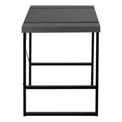 Computer desk gray with black metal legs and lower shelf, modern home office design on Tampa Home & Garden Store