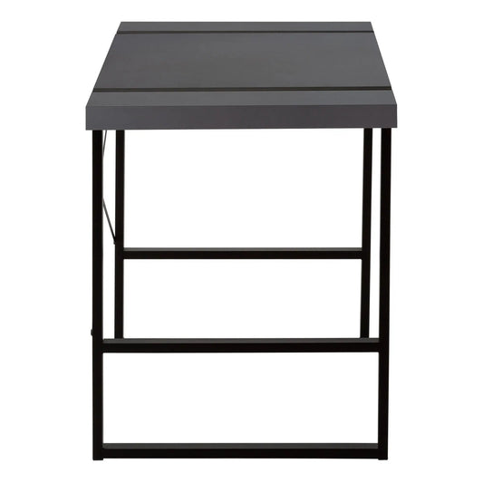 Computer desk gray with black metal legs and lower shelf, modern home office design on Tampa Home & Garden Store