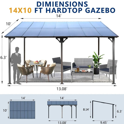 Wall Mounted Outdoor Pergola Gazebo Heavy Duty