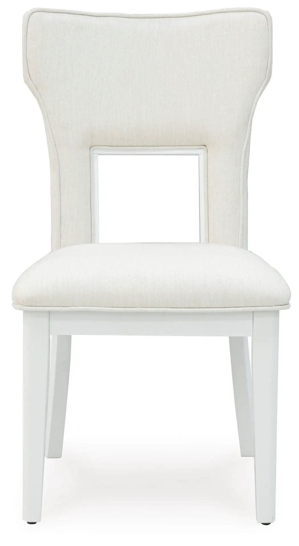 Chalanna dining upholstered side chair set of 2 in white upholstery with curved back on Tampa Home & Garden Store