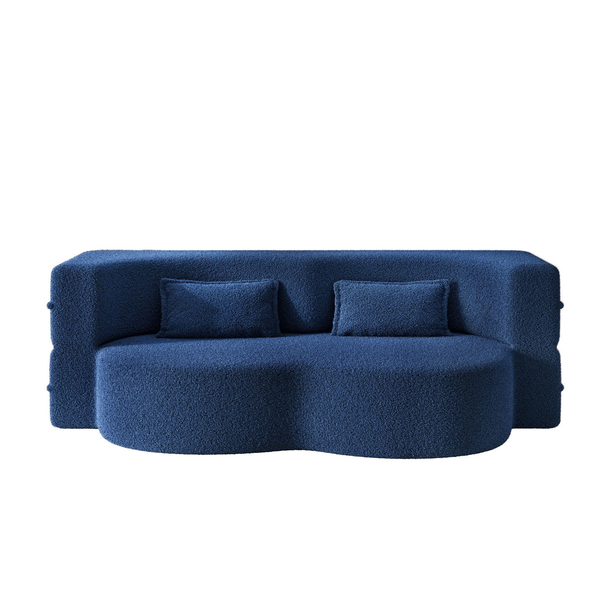 Modern Floor Sleeper Sofa Bed And Two Pillows