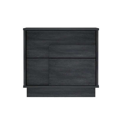 Modern Nightstand with Push to Open Drawers in dark gray wood grain finish on Tampa Home & Garden Store