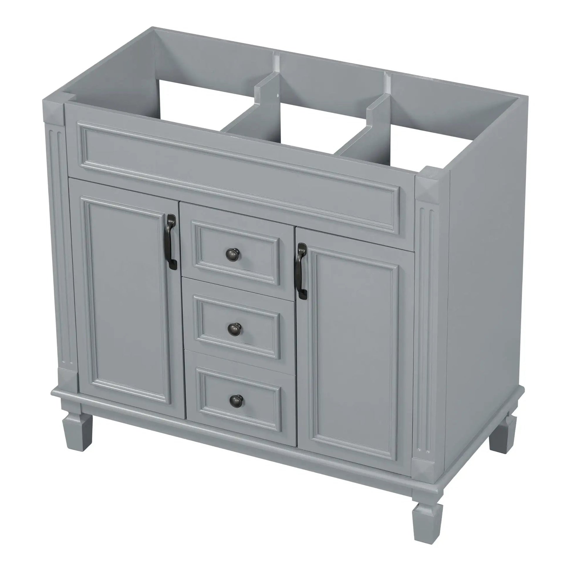 Bathroom vanity by Unique Piece Furniture in gray with 2 soft-closing doors and 2 drawers on Tampa Home & Garden Store