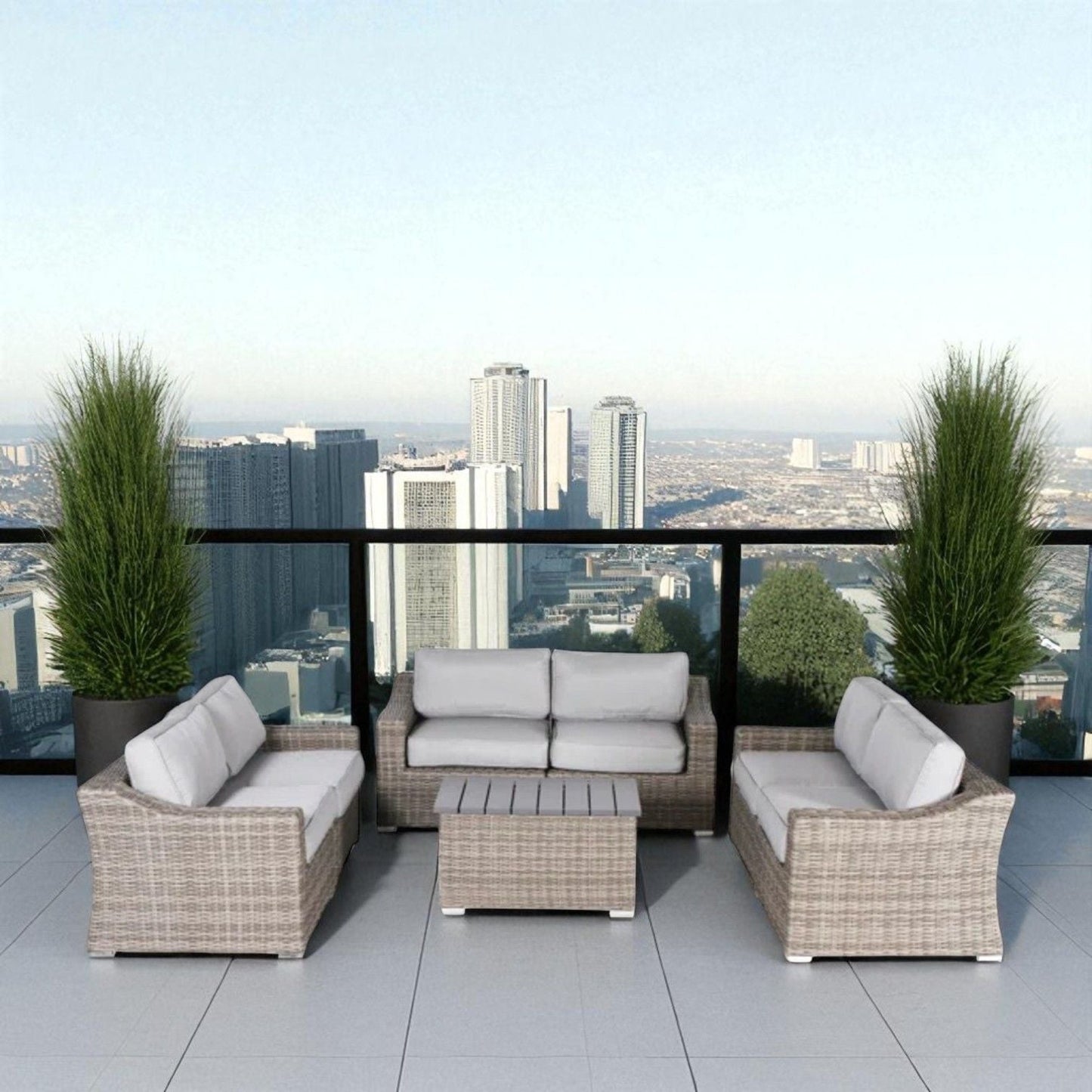 Durable Aluminum Wicker Sofa and Cushions