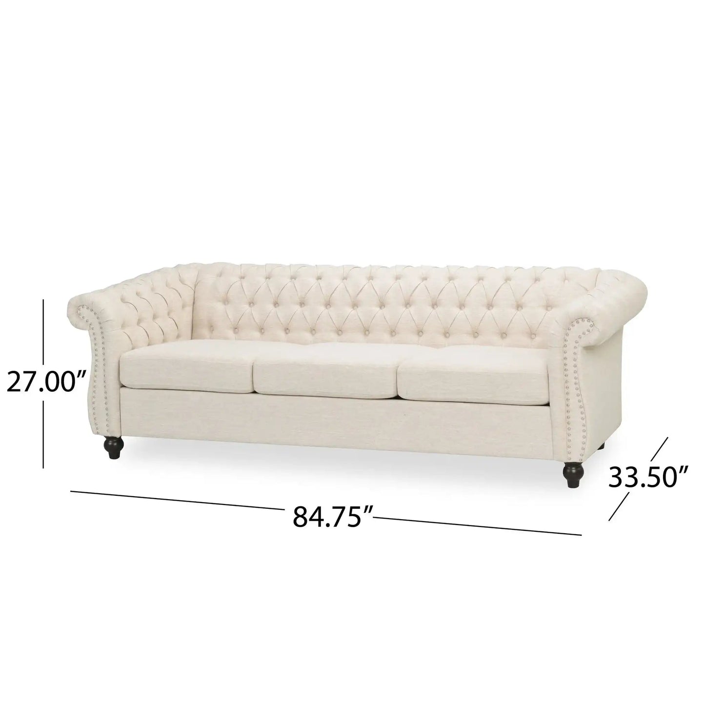 Chesterfield 3 Seater Sofa and Button Tufting