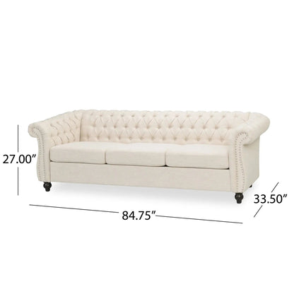 Chesterfield 3 Seater Sofa and Button Tufting