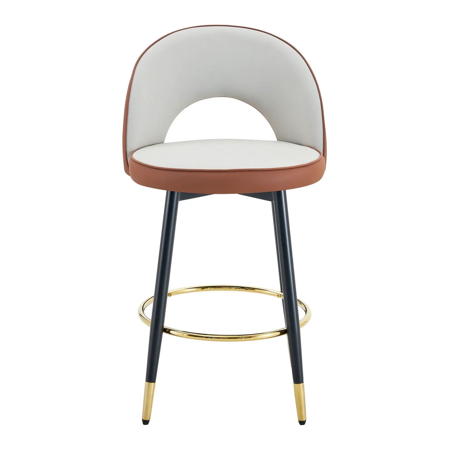 Upholstered Rotatable Bar Chair with Metal Legs