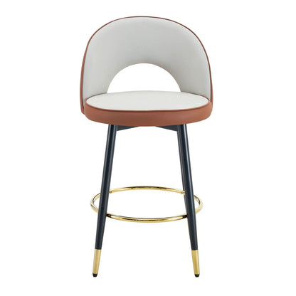 Upholstered Rotatable Bar Chair with Metal Legs