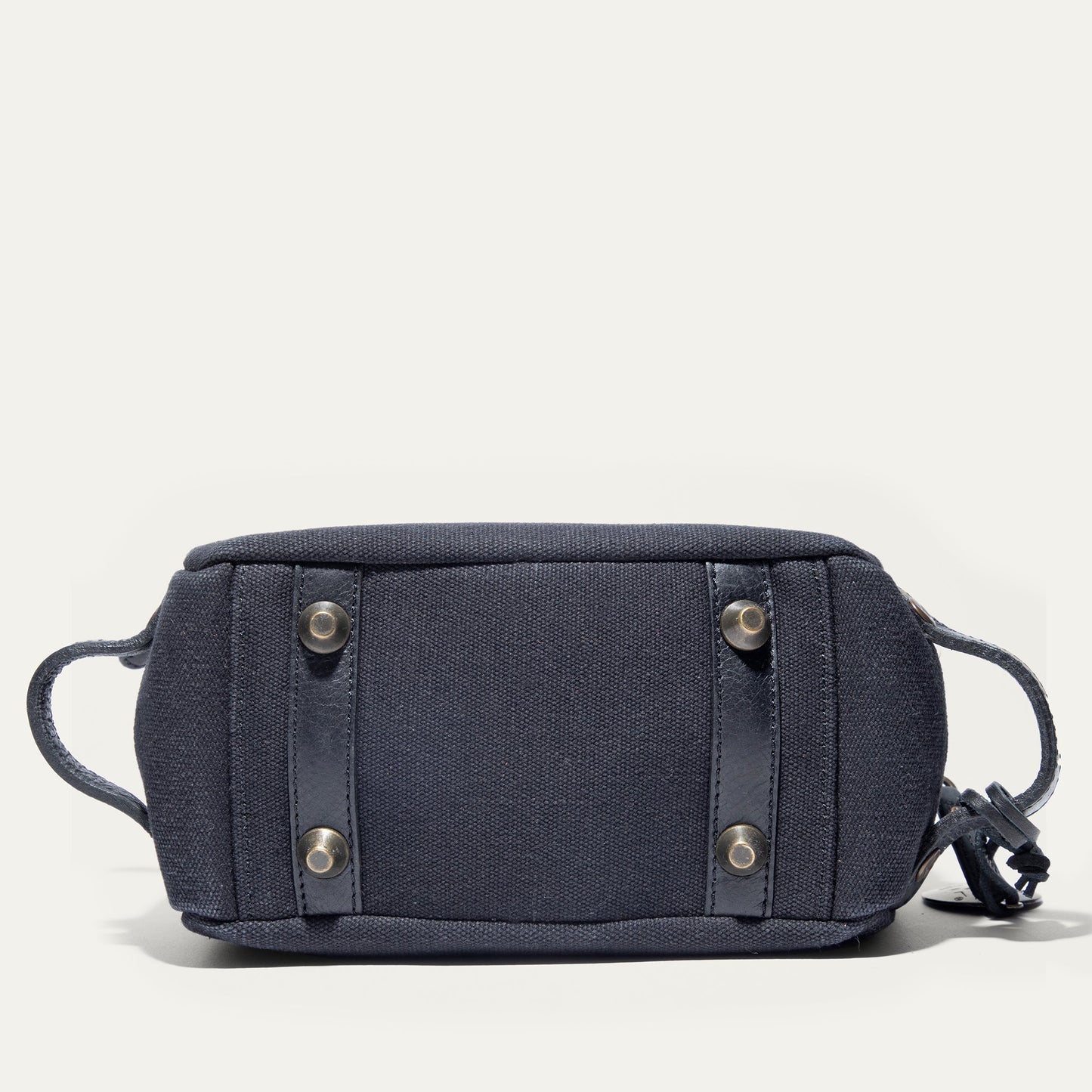 Commuter Travel Kit by Will Leather Goods toiletry bag in dark canvas with brass rivets on Tampa Home & Garden Store