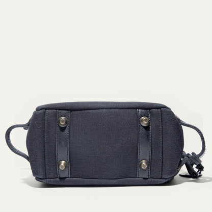 Commuter Travel Kit by Will Leather Goods toiletry bag in dark canvas with brass rivets on Tampa Home & Garden Store