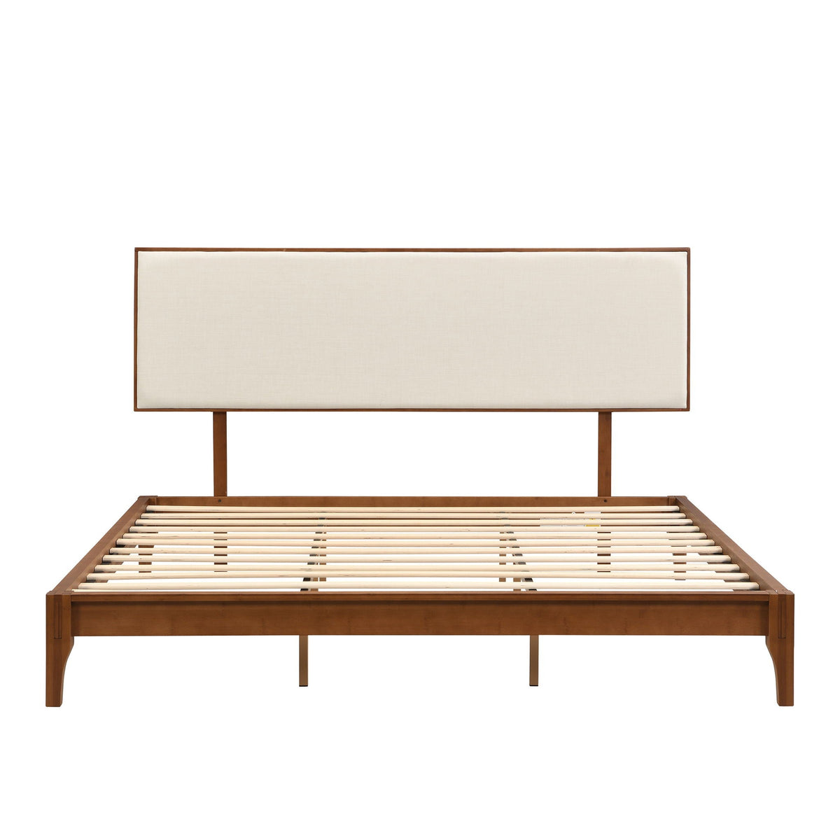 King-size bamboo wood 12in platform bed with adjustable brown headboard HouseOfZazla on Tampa Home & Garden Store
