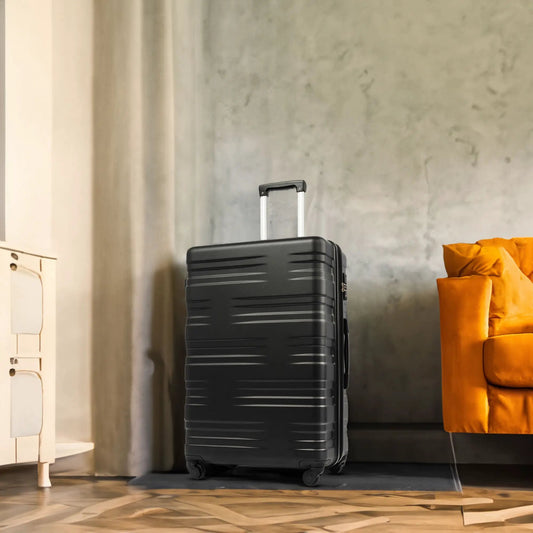 Merax hardside luggage with TSA lock and spinner wheels, black checked suitcase on Tampa Home & Garden Store