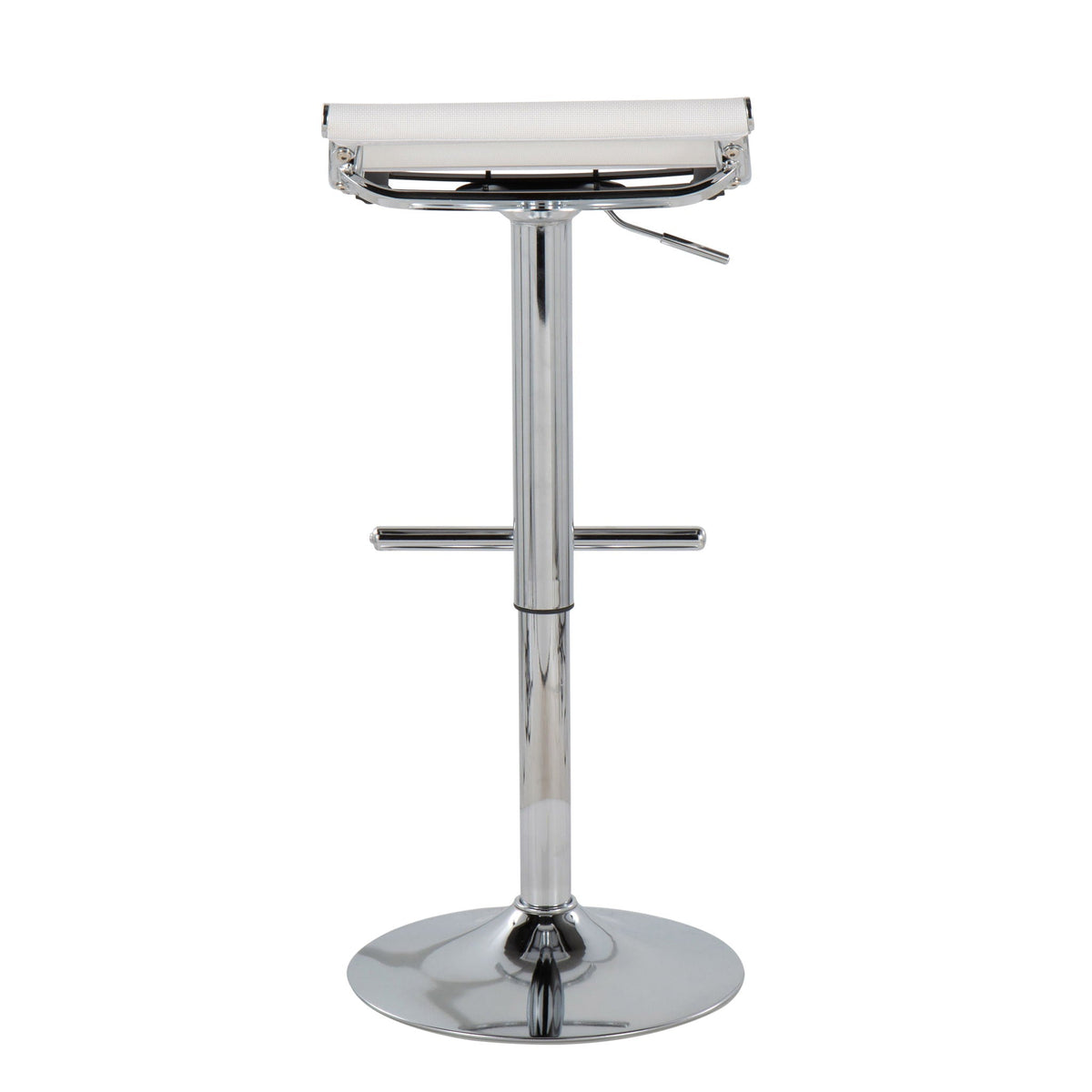 White adjustable bar stool with swivel and footrest, chrome pedestal base, HouseOfZazla on Tampa Home & Garden Store