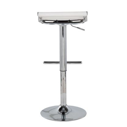 White adjustable bar stool with swivel and footrest, chrome pedestal base, HouseOfZazla on Tampa Home & Garden Store