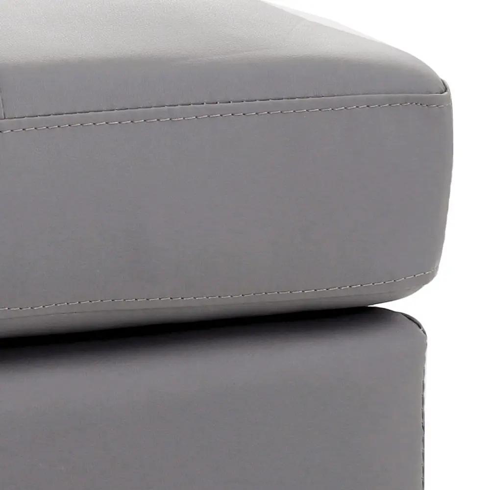 Casual upholstered ottoman gray faux leather with stitched seams by Unique Piece Furniture on Tampa Home & Garden Store