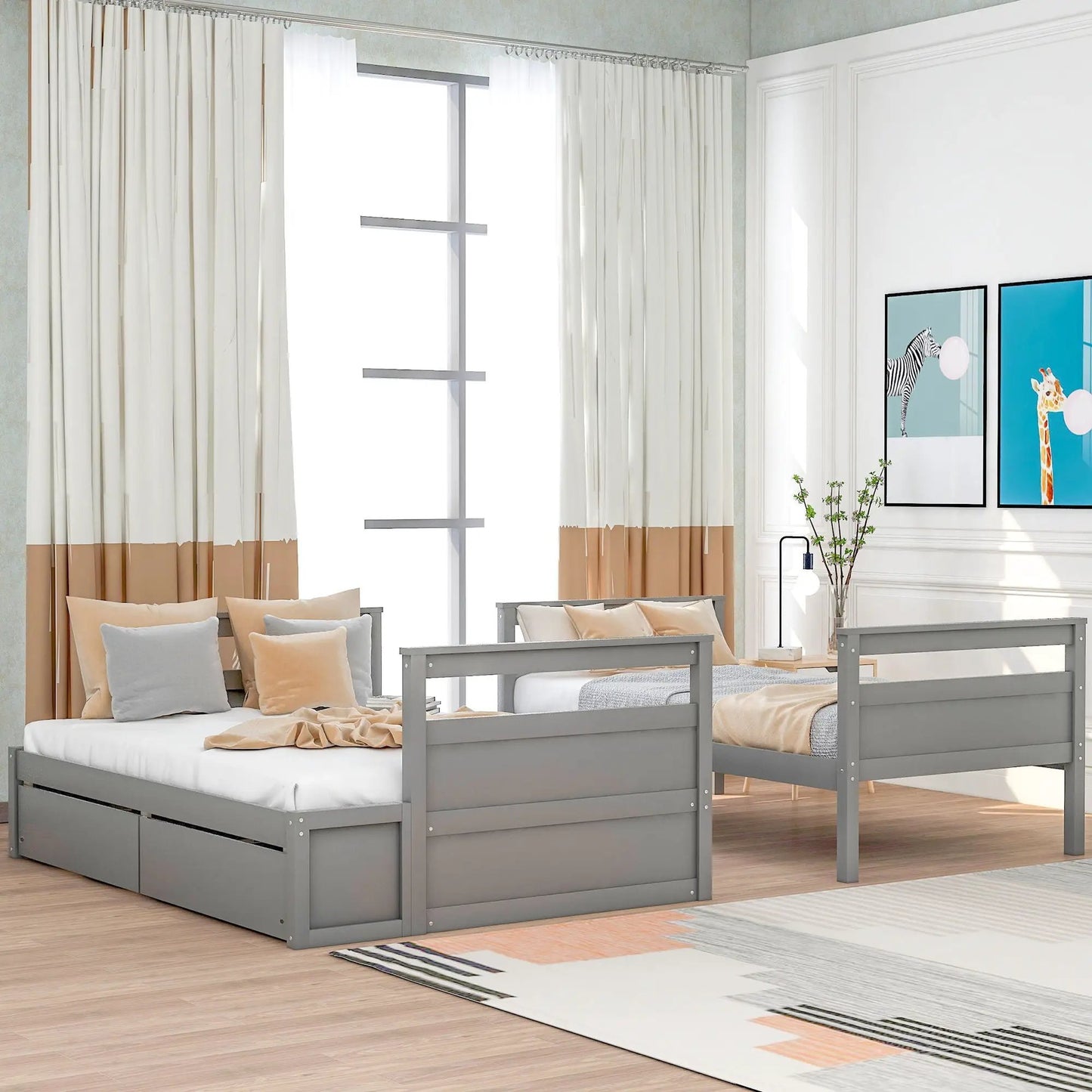 Bunk Bed With Storage and Drawers For Small Rooms