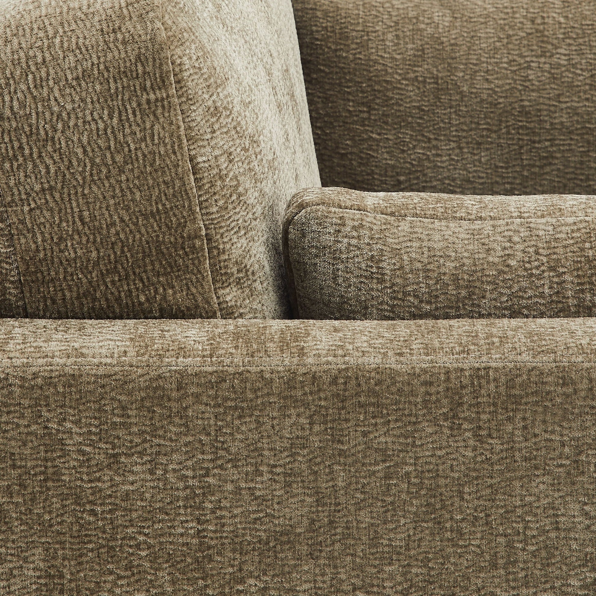 Chios Arm Chair taupe textured upholstery close-up on Tampa Home & Garden Store