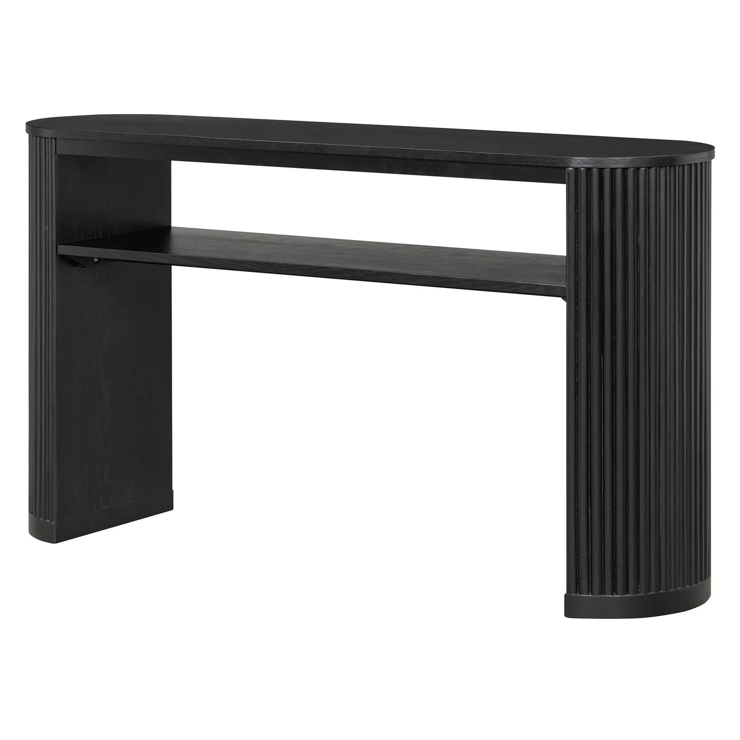Console Table With Fluted Legs and Open Shelf