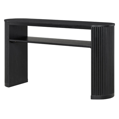 Console Table With Fluted Legs and Open Shelf