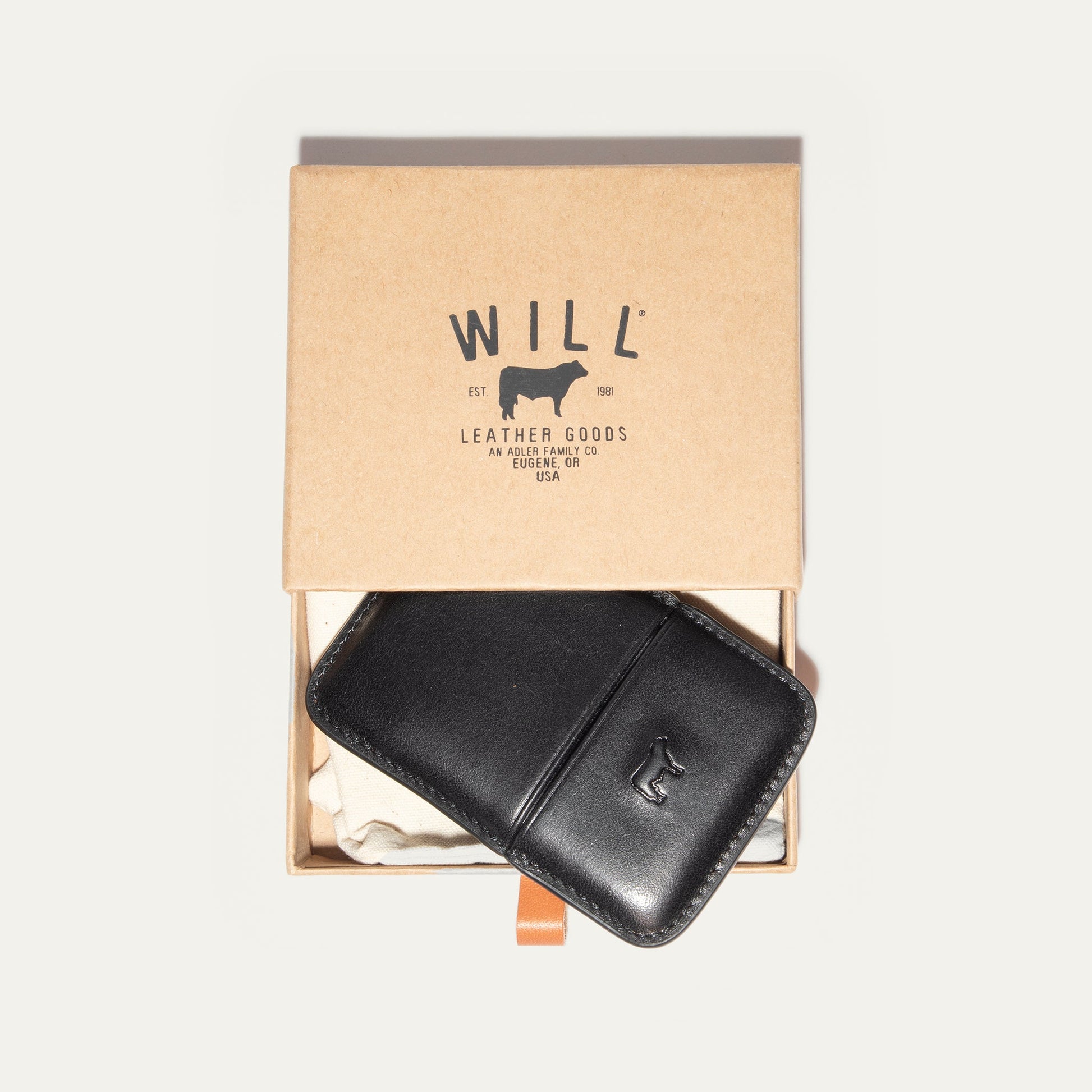 Molded card case set by Will Leather Goods in black, natural and tan leather on Tampa Home & Garden Store